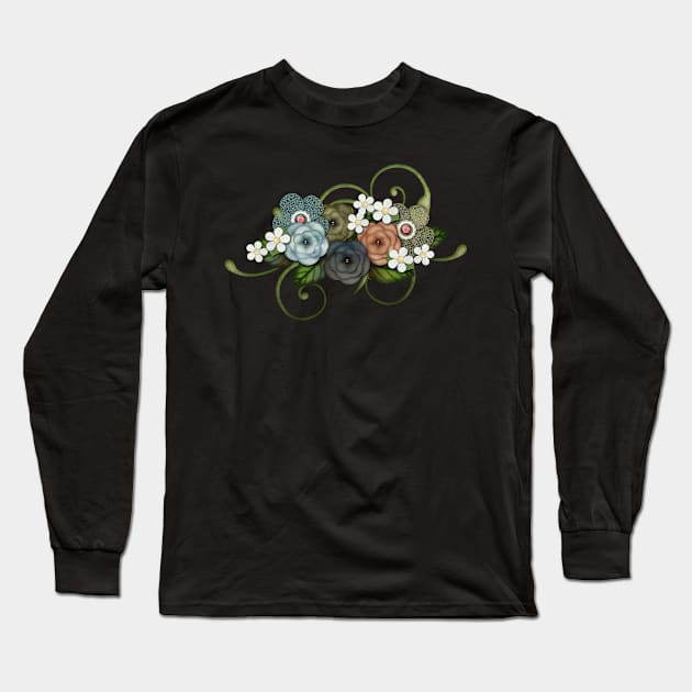 Floral Cluster Lace Flowers | Cherie's Art(c)2021 Long Sleeve T-Shirt by CheriesArt